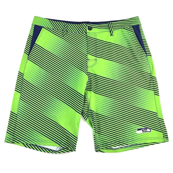 NFL Team Apparel Seattle Seahawks Mens 38 Blue Green Performance Chino Shorts - Picture 1 of 6